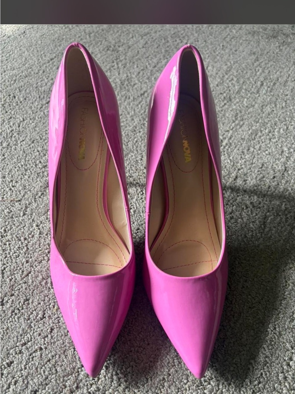 Fashion Nova Hot Pink Patent Pointed-Toe Pumps